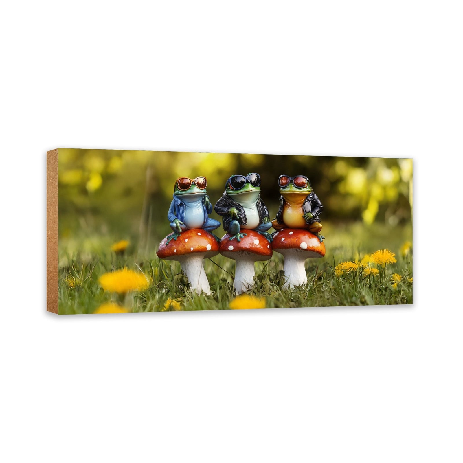 Frog Shelf Sitter 4x10 — Wide USA-Made Wood Nature Décor for Mantel & Console Table | Frog Gift - LifeSong Milestones