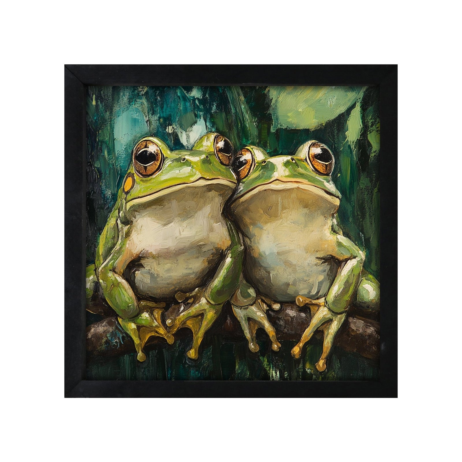 Frog Wall Art for Home — 20x20 Black Framed Wood Sign | Nature & Animal Home Décor Gift - LifeSong Milestones