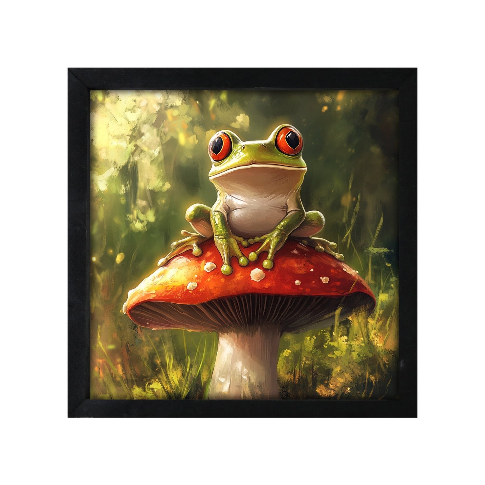 Frog Wall Art for Home — 20x20 Black Framed Wood Sign | Nature & Animal Home Décor Gift - LifeSong Milestones