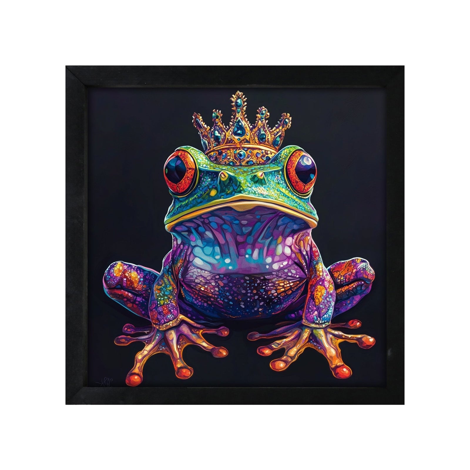 Frog Wall Art for Home — 20x20 Black Framed Wood Sign | Nature & Animal Home Décor Gift - LifeSong Milestones
