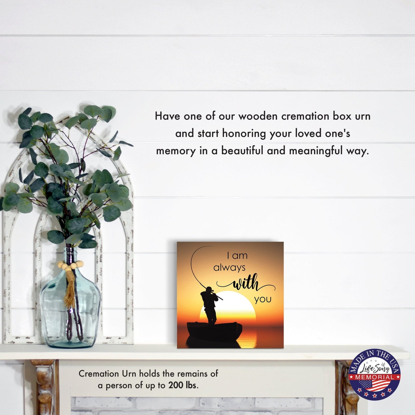 Handcrafted Funeral Urn Box – Wooden Memorial Display Box for Adult Ashes - LifeSong Milestones