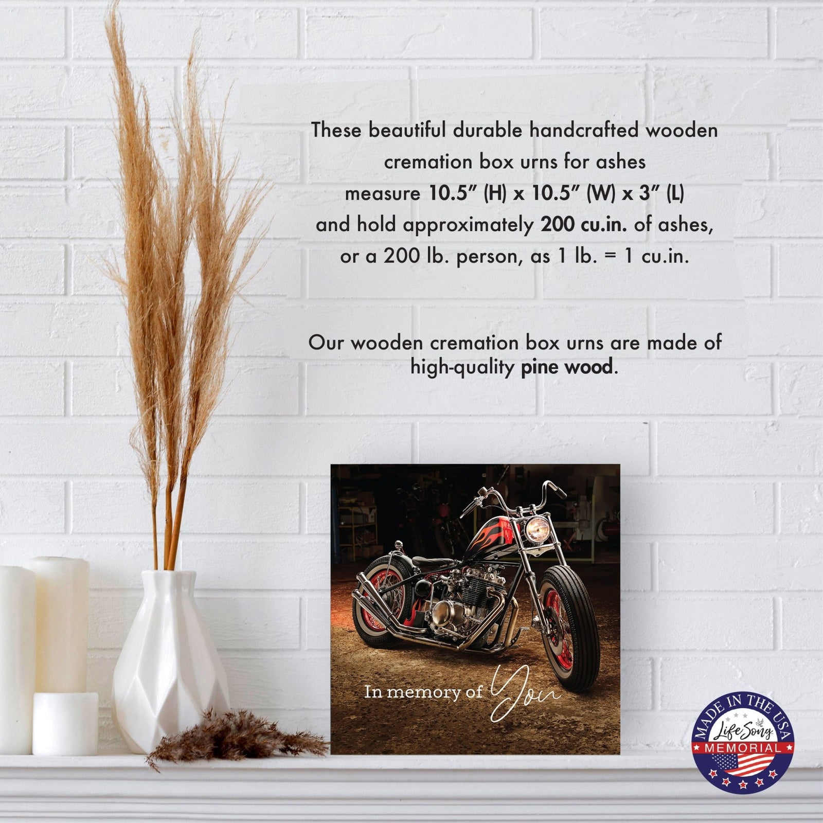 Handcrafted Wood Keepsake Urn – Funeral Display Urn for Adult Ashes - LifeSong Milestones