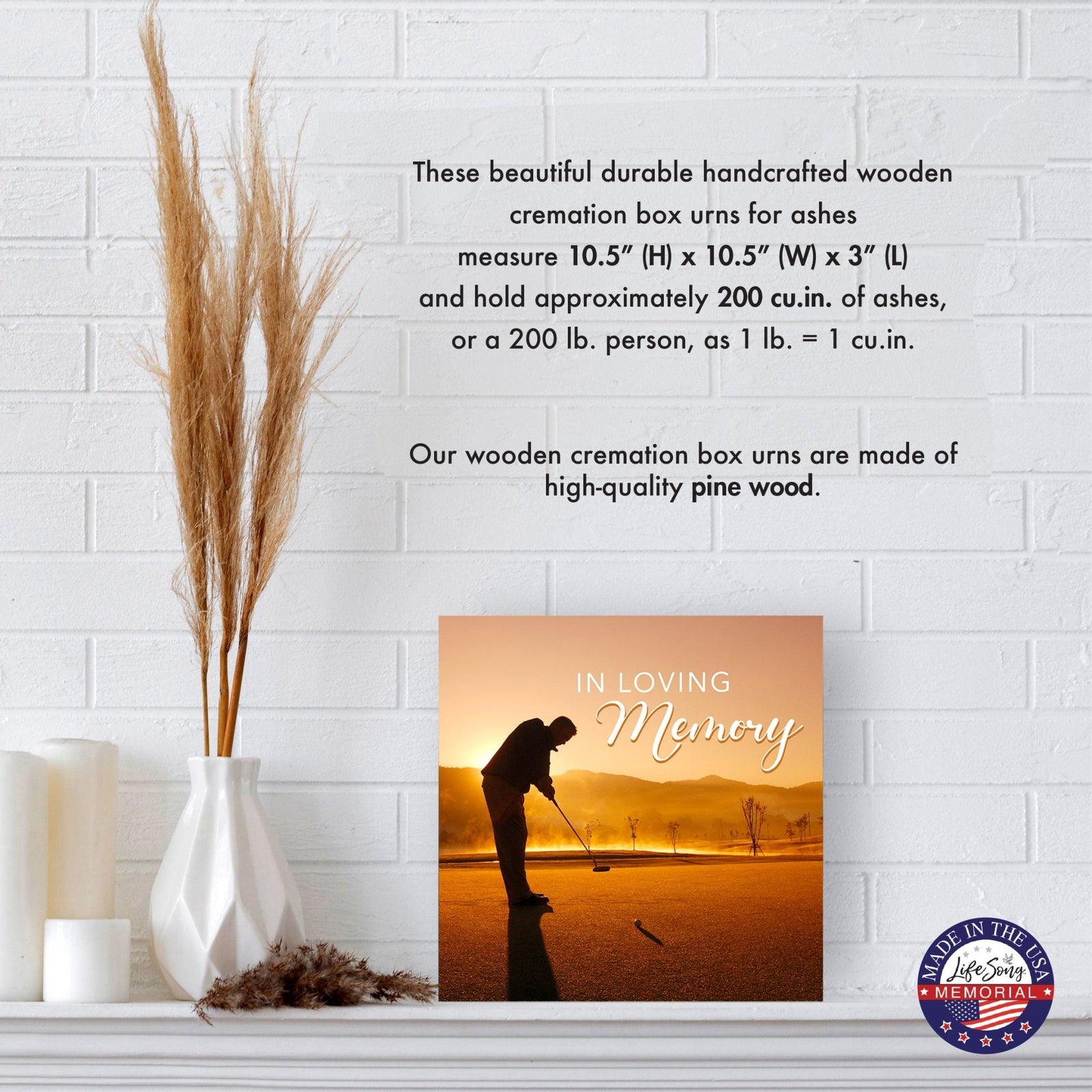 Handcrafted Wooden Cremation Urn Box – Memorial Display for Human Ashes - LifeSong Milestones