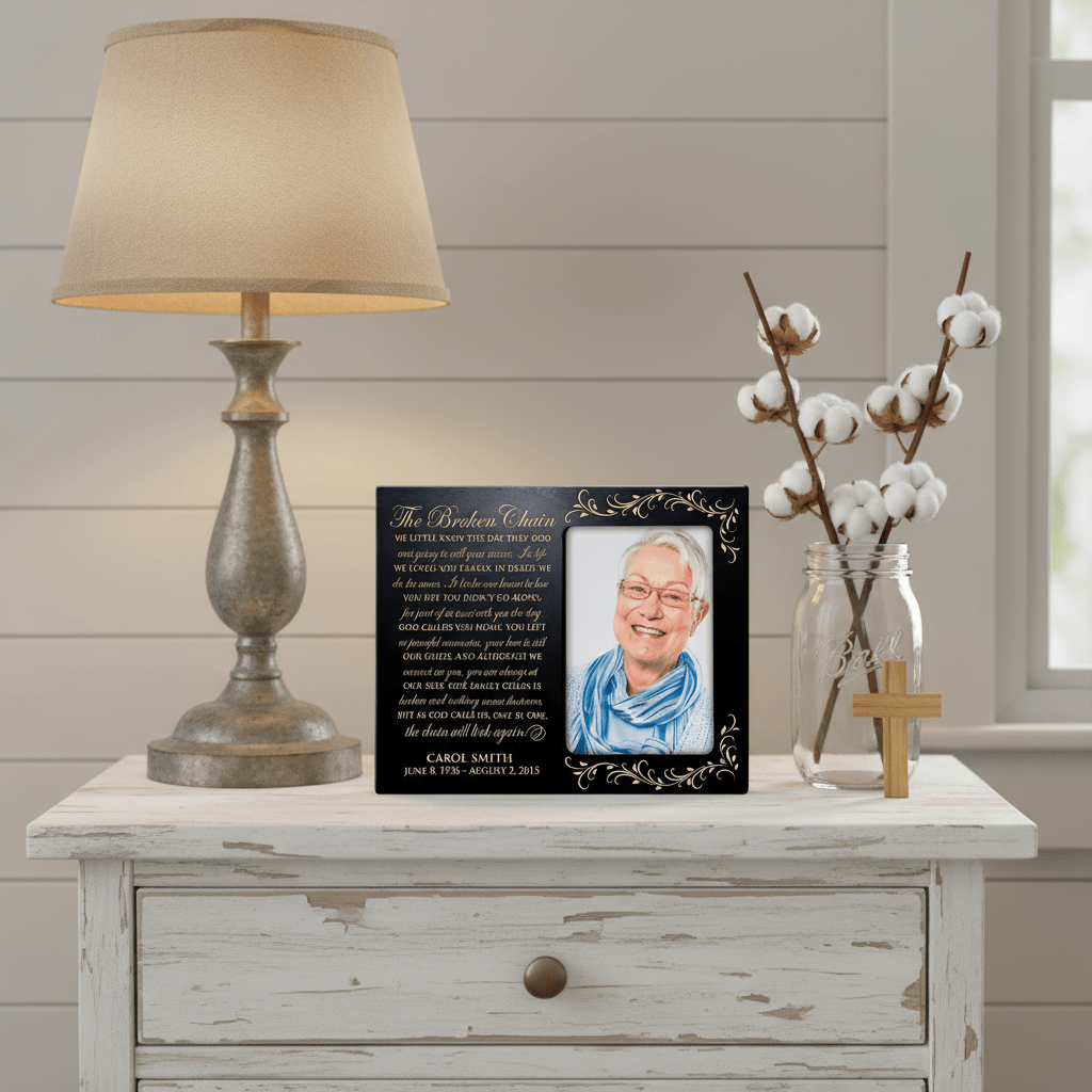 Memorial Picture Frame 4x6 Photo - The Broken Chain by Ron Tranmer | Sympathy Gift - LifeSong Milestones