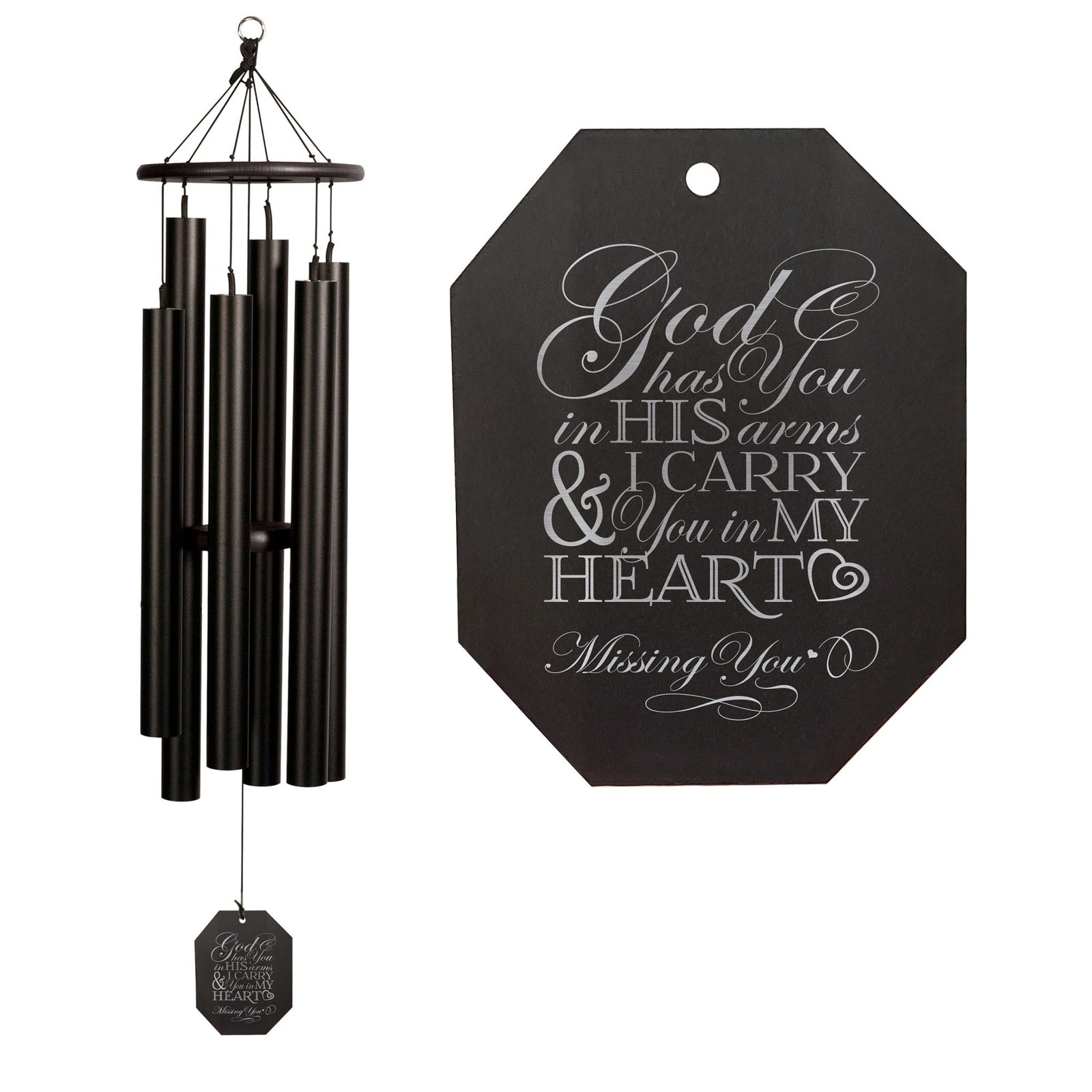 Memorial Sympathy Wind Chimes| Aqua Tune 51"| Family Home Decor - LifeSong Milestones