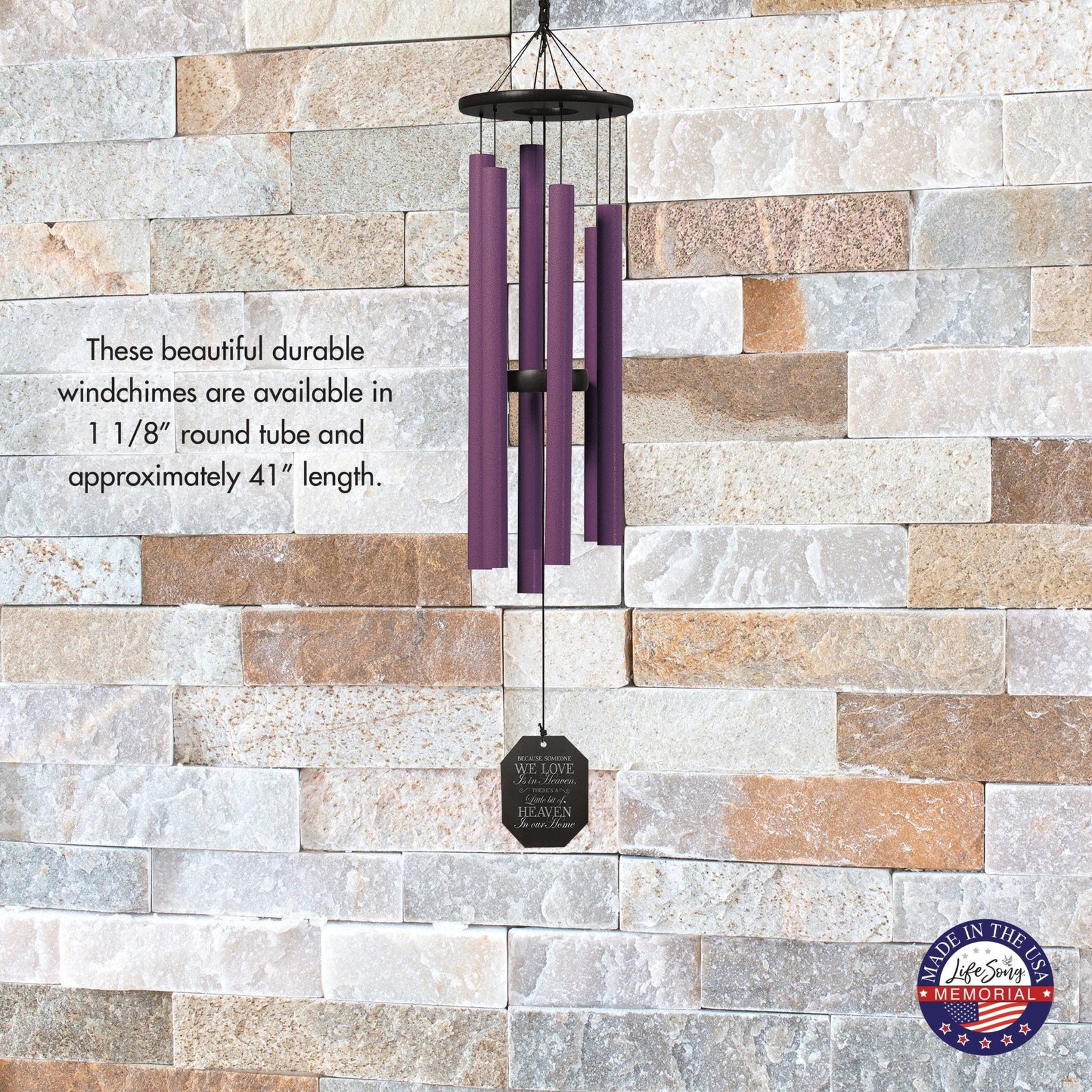 Memorial Sympathy Wind Chimes| Bleeding Heart 41" | Family Home Decor - LifeSong Milestones