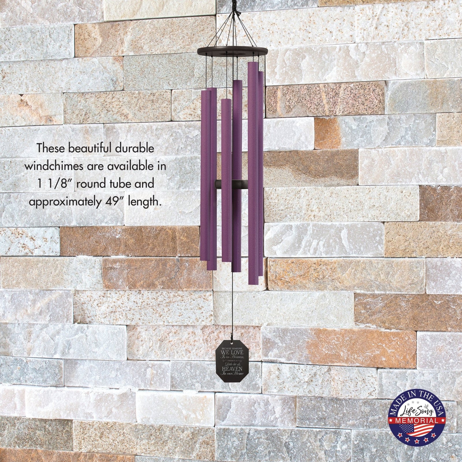 Memorial Sympathy Wind Chimes| Canterburry Bells 49" | Family Home Decor - LifeSong Milestones