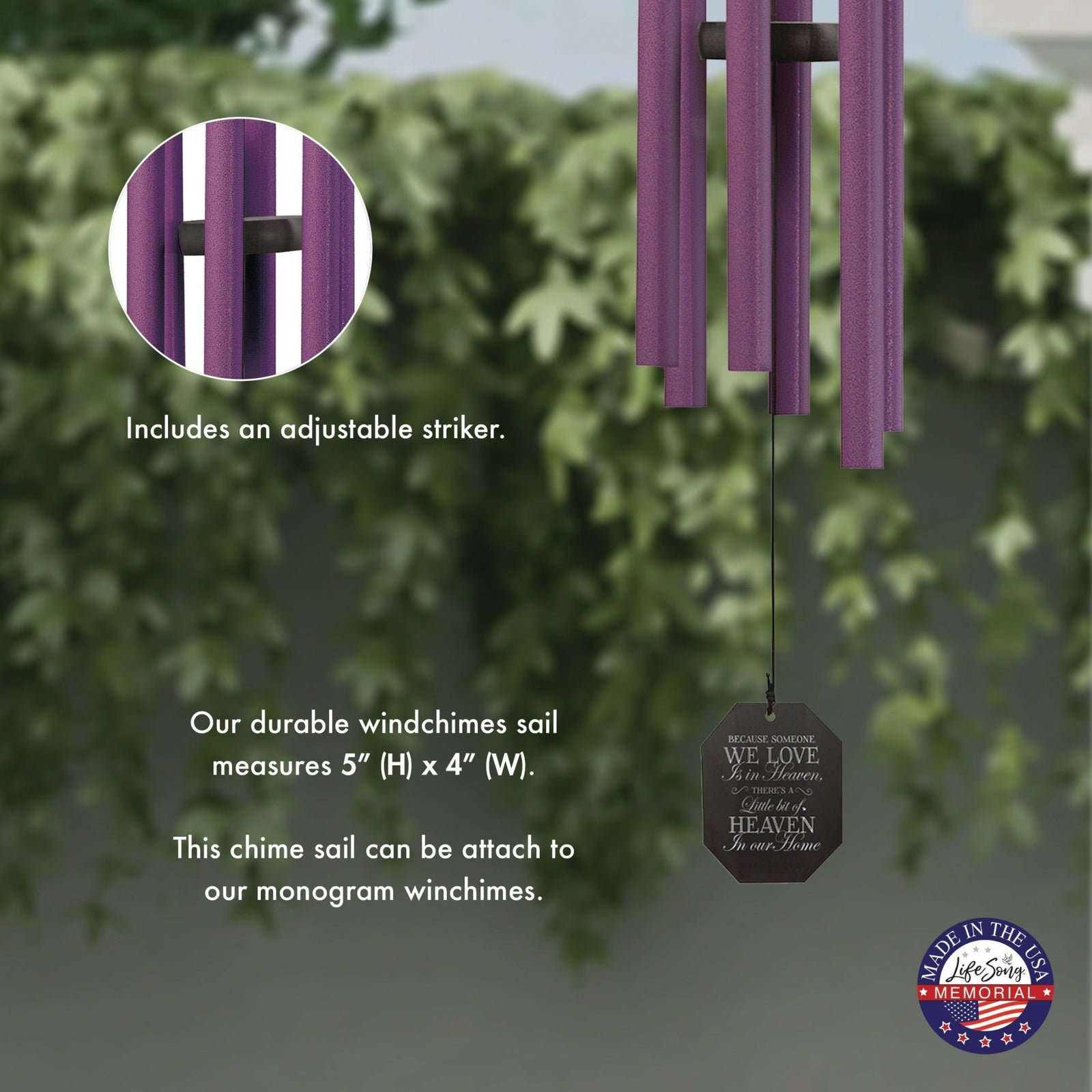 Memorial Sympathy Wind Chimes| Canterburry Bells 49" | Family Home Decor - LifeSong Milestones