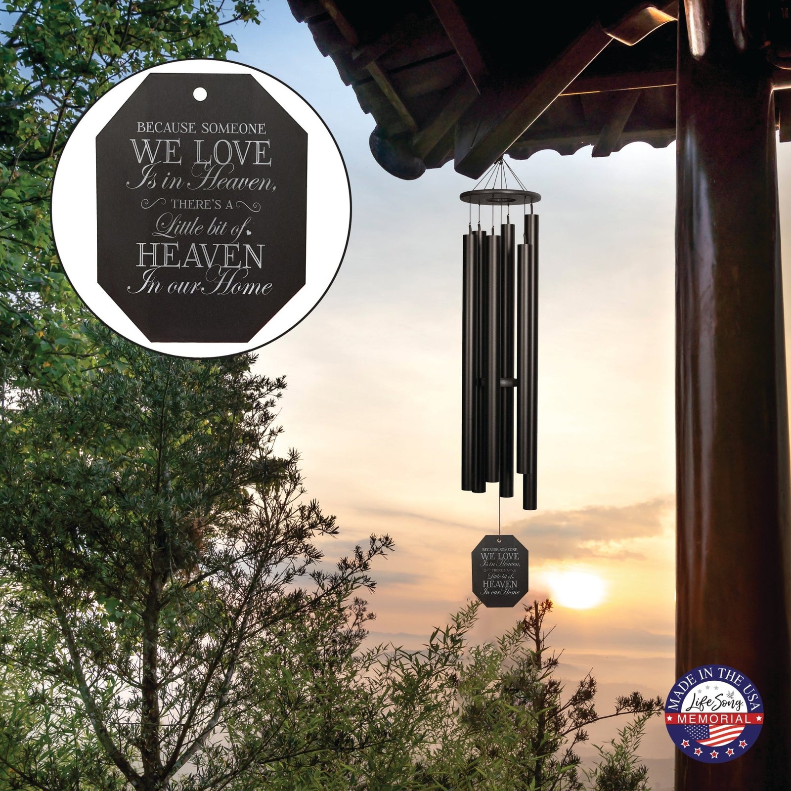 Memorial Sympathy Wind Chimes| Dream Maker 64" | Family Home Decor - LifeSong Milestones