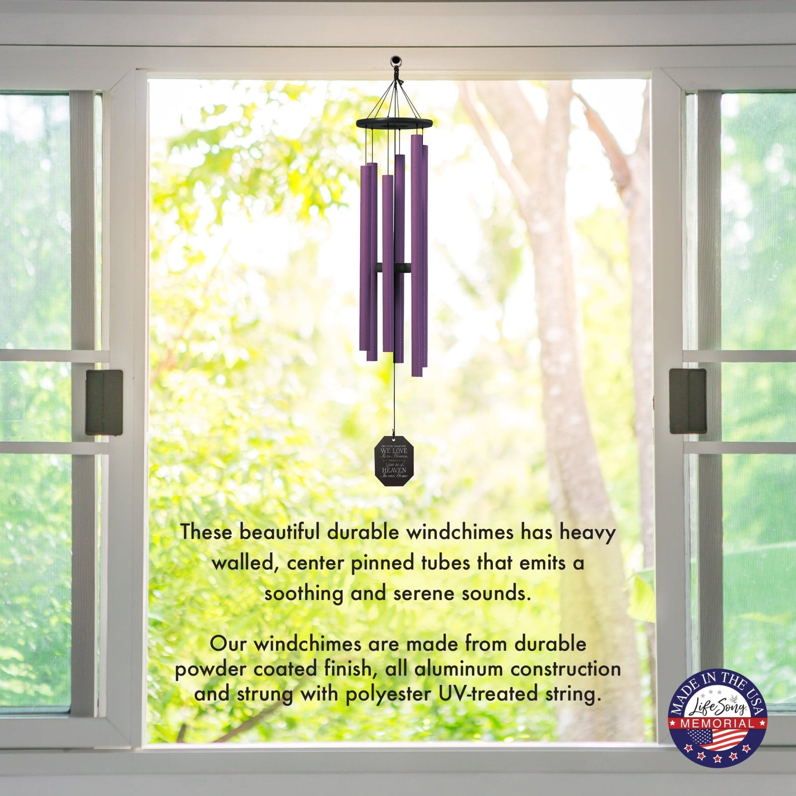Memorial Sympathy Wind Chimes| Evening Primrose 43" | Family Home Decor - LifeSong Milestones