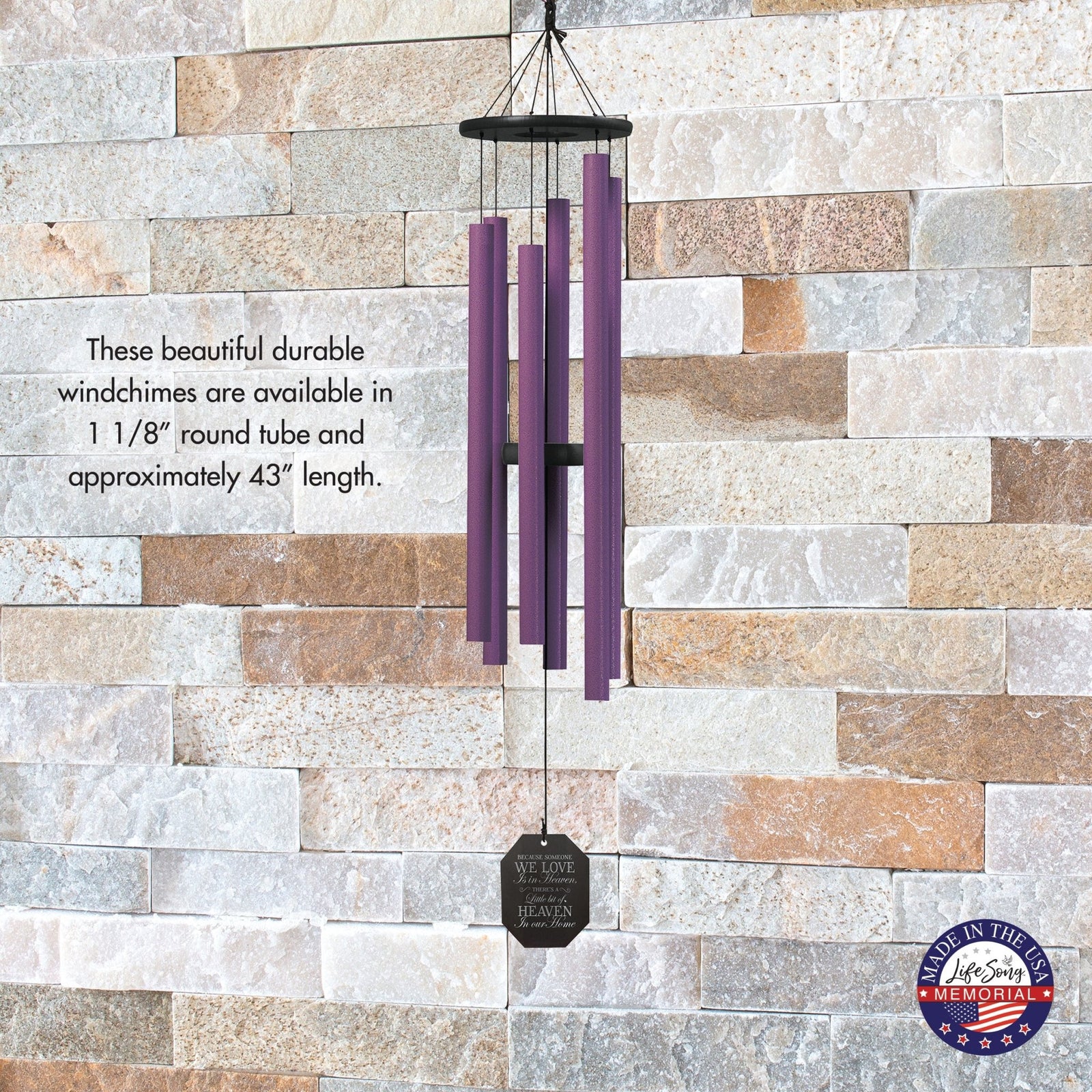 Memorial Sympathy Wind Chimes| Evening Primrose 43" | Family Home Decor - LifeSong Milestones