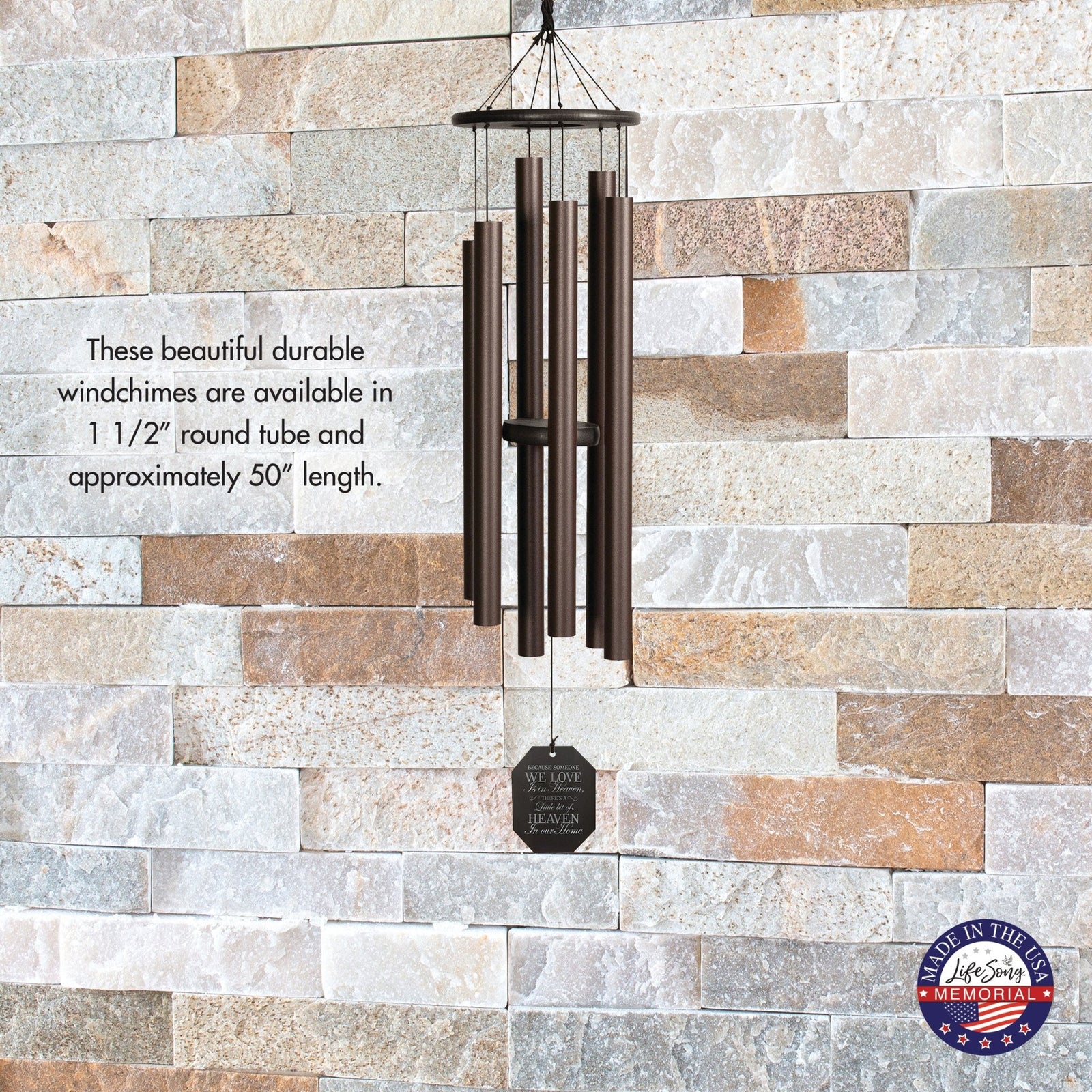 Memorial Sympathy Wind Chimes| Hummer 50" | Family Home Decor - LifeSong Milestones
