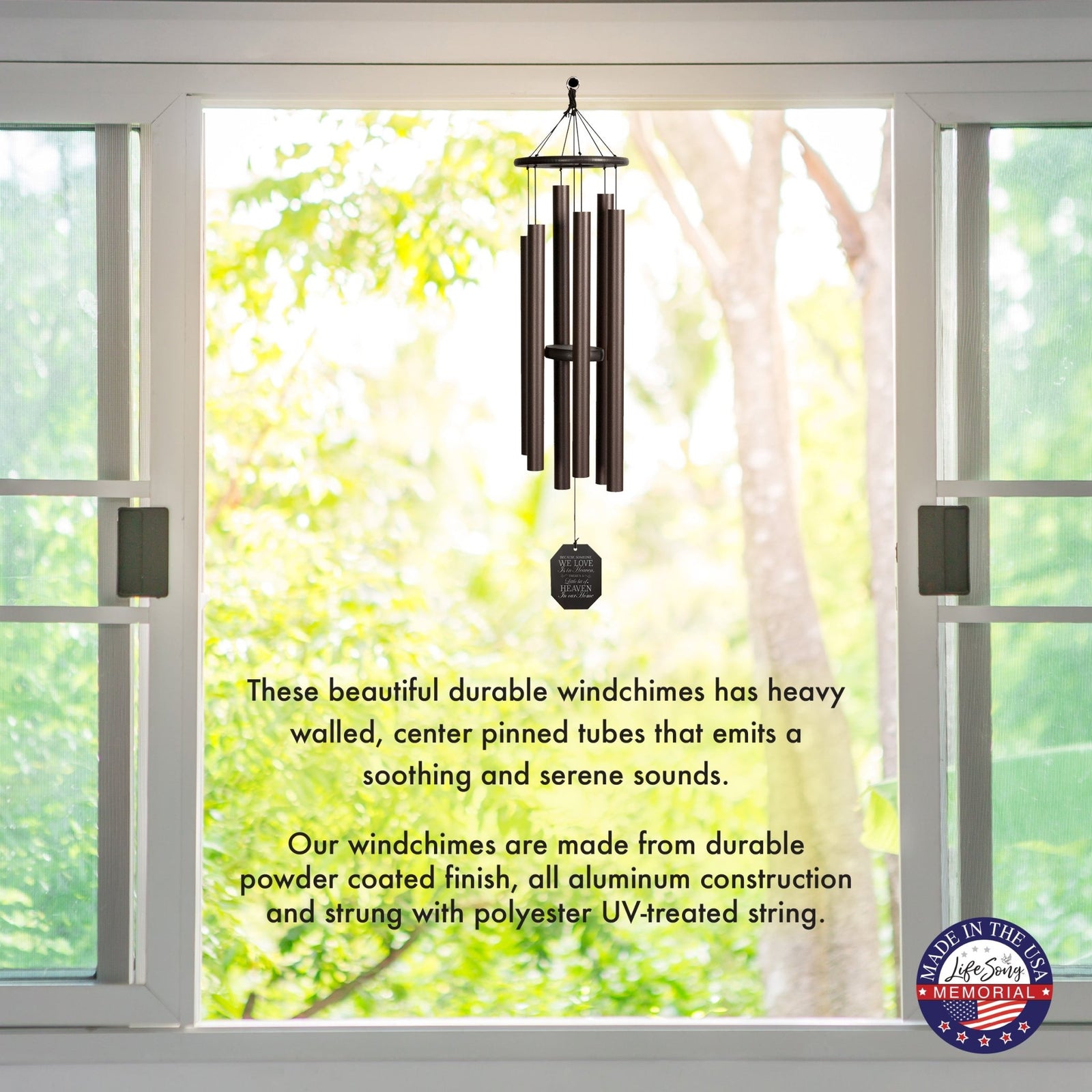 Memorial Sympathy Wind Chimes| Hummer 50" | Family Home Decor - LifeSong Milestones