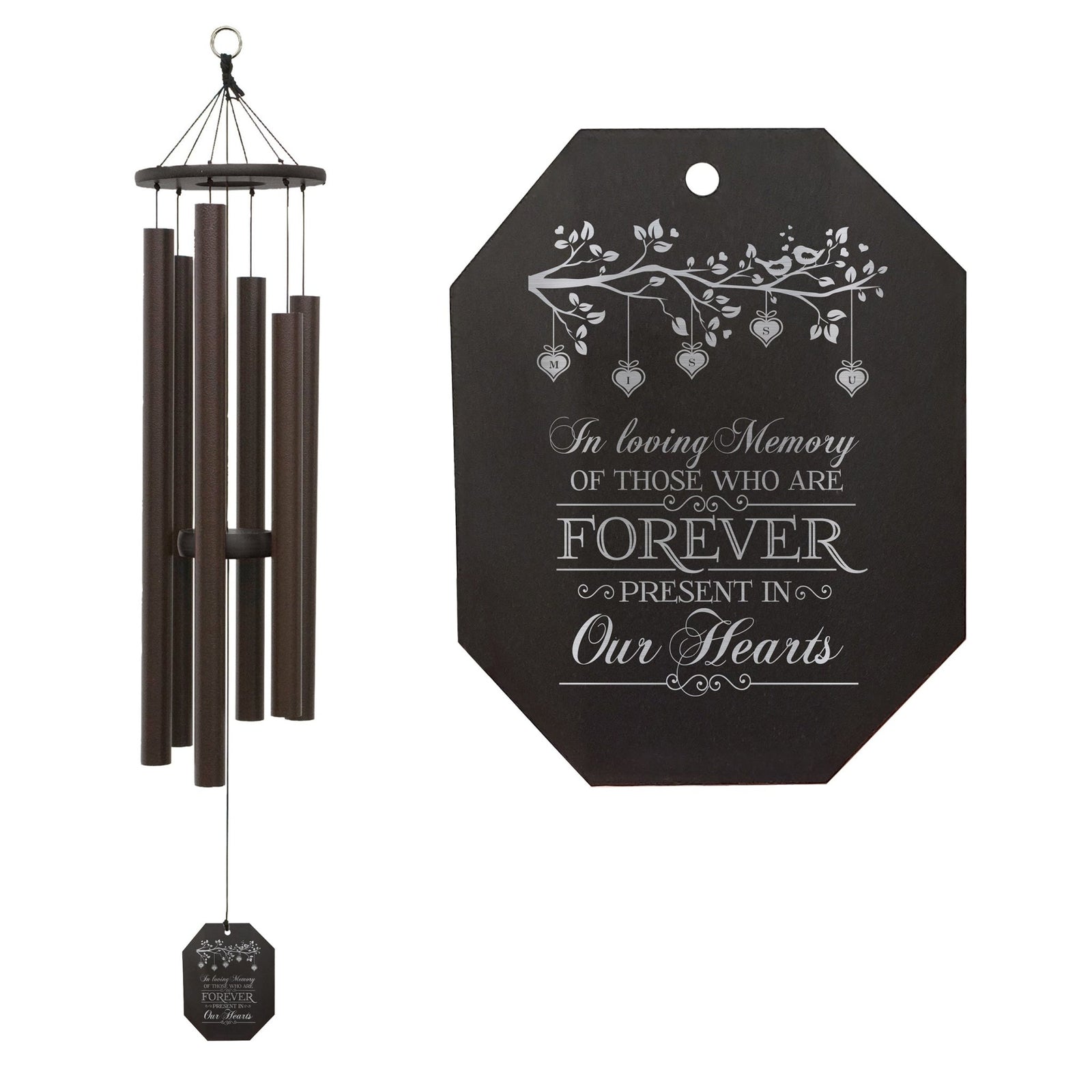 Memorial Sympathy Wind Chimes| King Davids Harp 41" | Family Home Decor - LifeSong Milestones