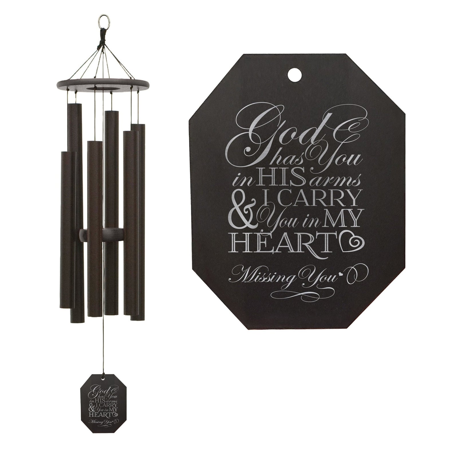 Memorial Sympathy Wind Chimes| Melody Of The Heart 37" | Family Home Decor - LifeSong Milestones