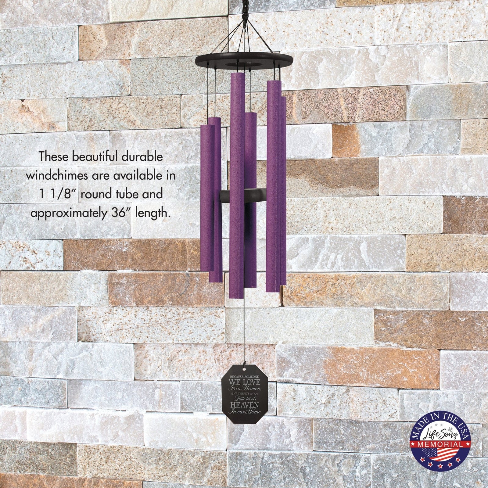 Memorial Sympathy Wind Chimes| Morning Glory 36" | Family Home Decor - LifeSong Milestones