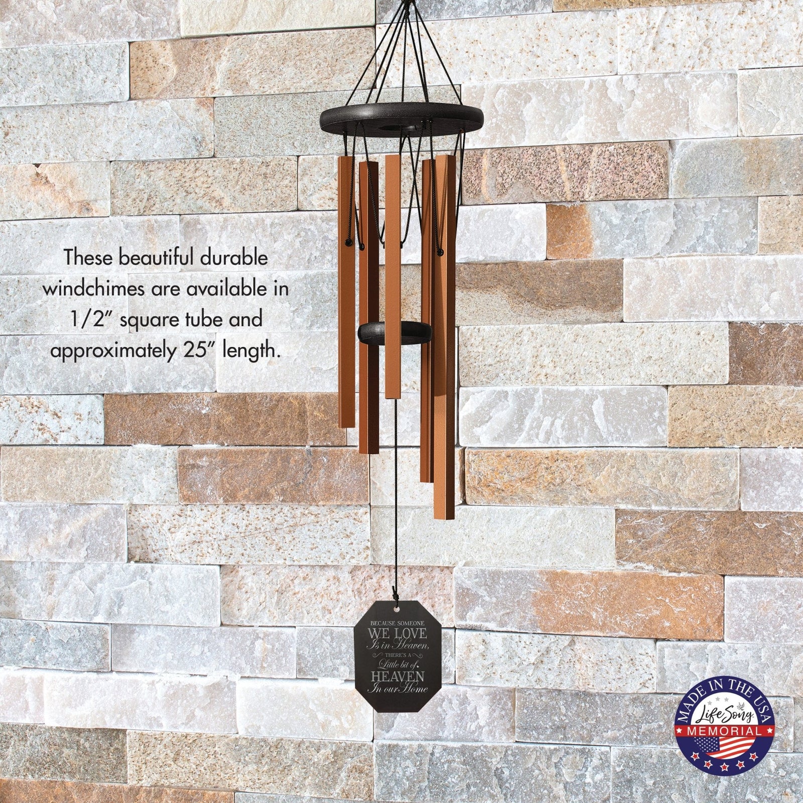 Memorial Sympathy Wind Chimes| Morning Song 25" | Family Home Decor - LifeSong Milestones
