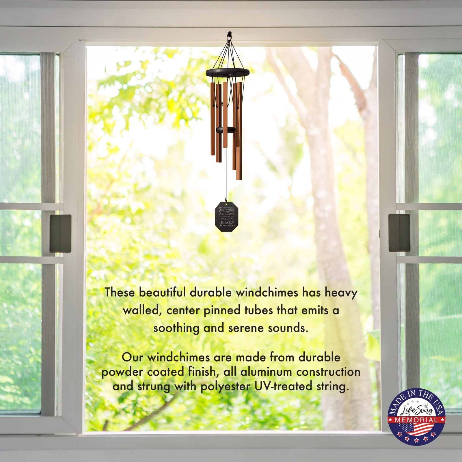 Memorial Sympathy Wind Chimes| Morning Song 25" | Family Home Decor - LifeSong Milestones