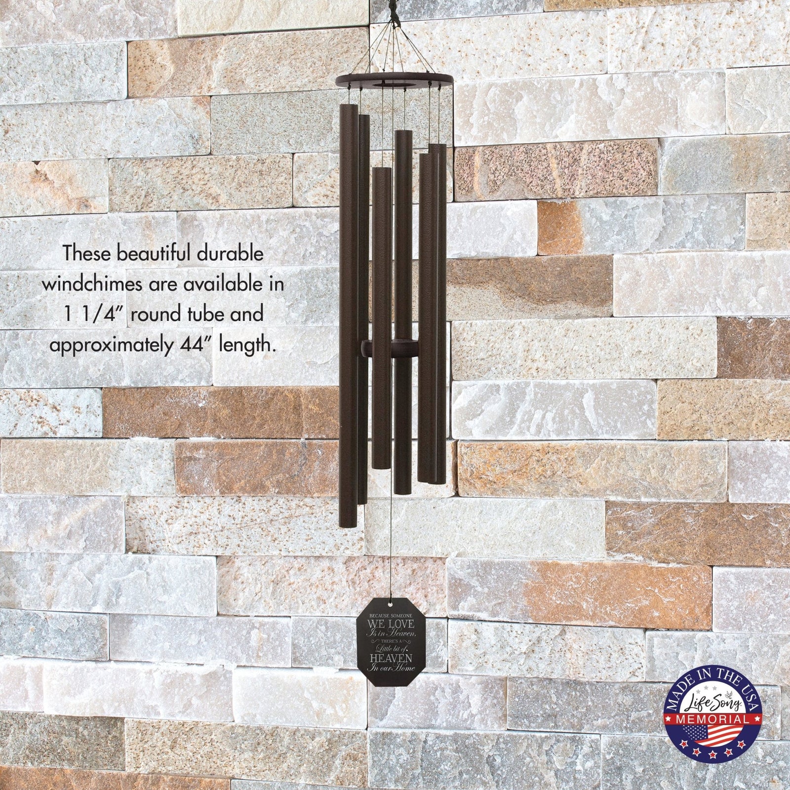 Memorial Sympathy Wind Chimes| Victory Bells Of Jericho 44" | Family Home Decor - LifeSong Milestones