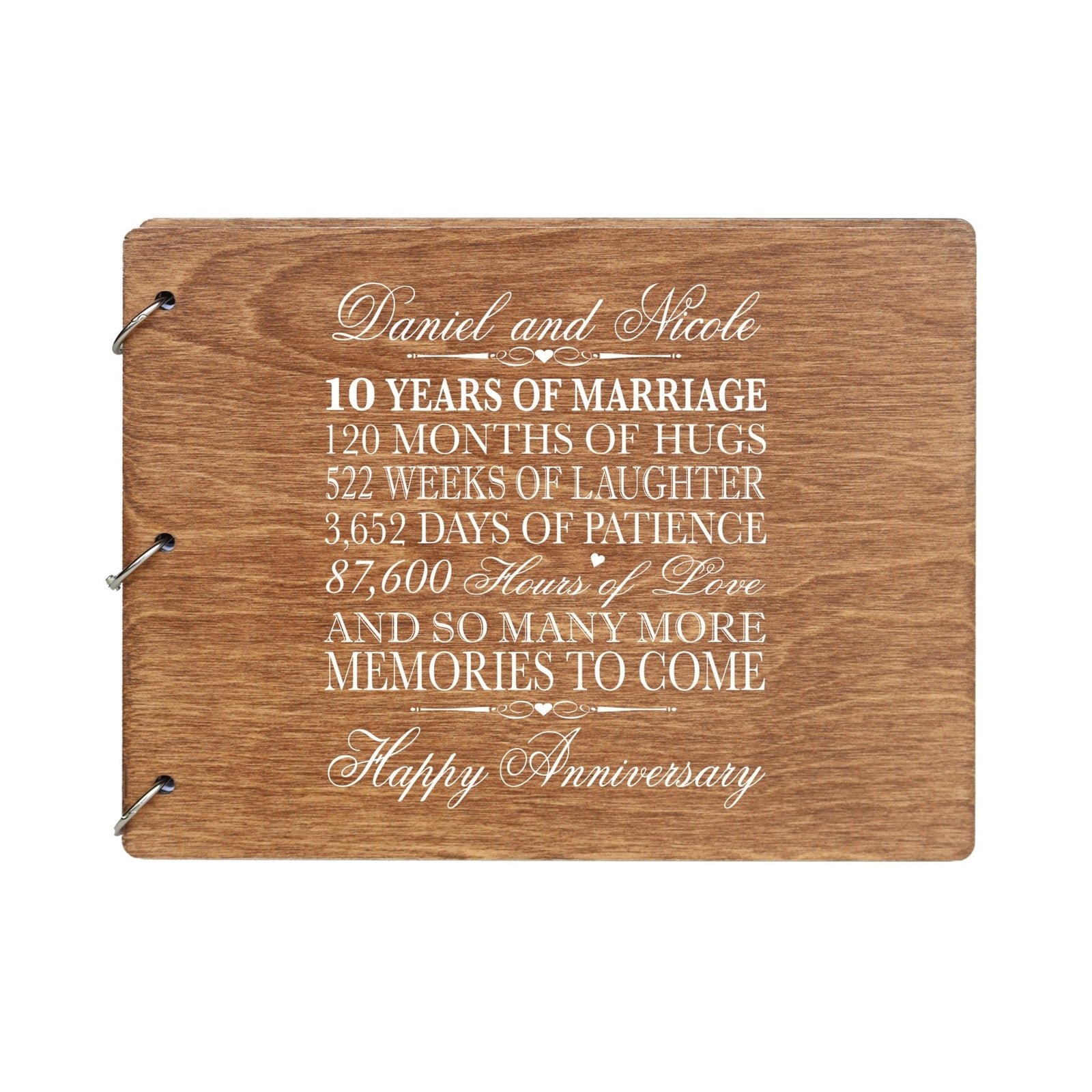 Personalized 10th Wedding Anniversary Guestbook - LifeSong Milestones