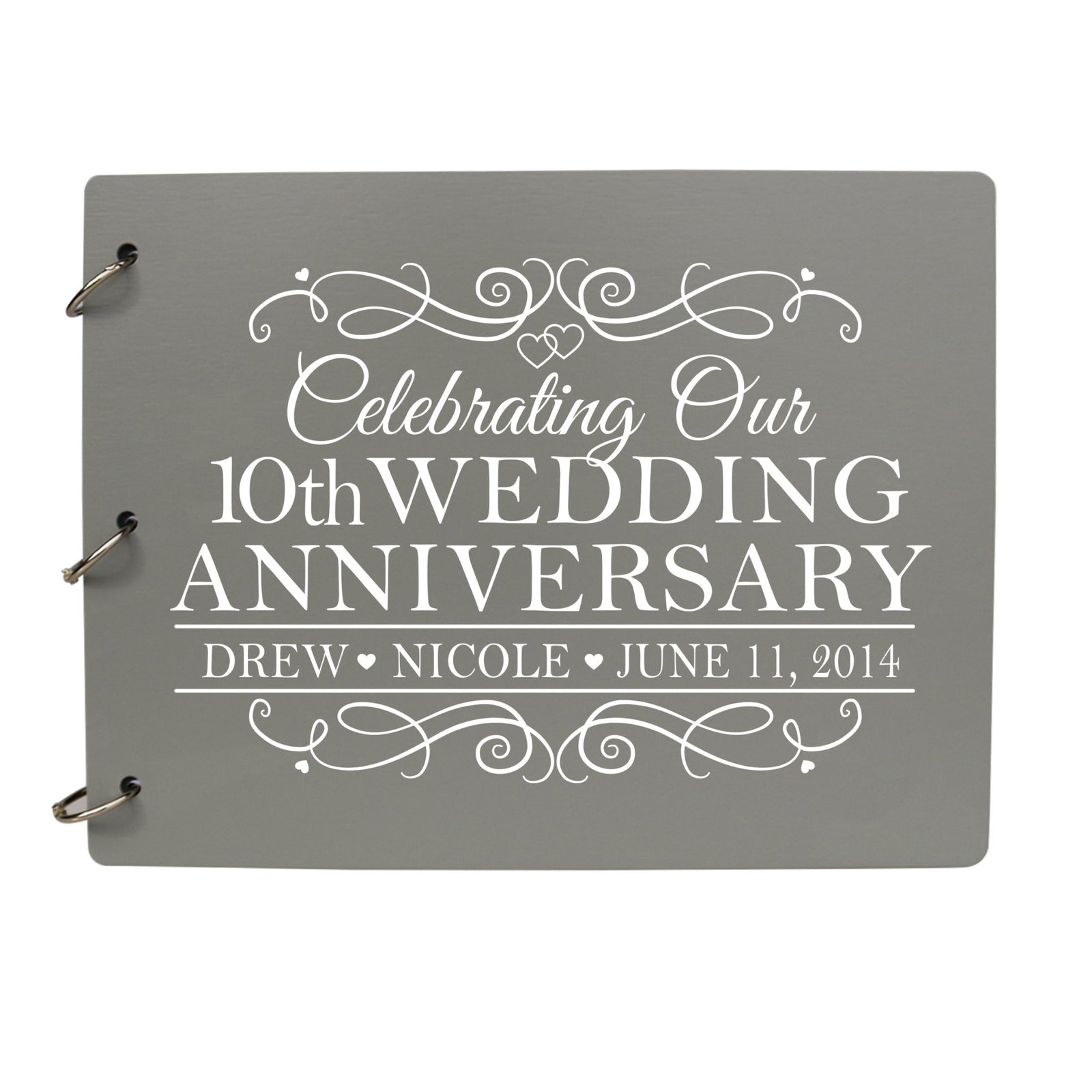 Personalized 10th Wedding Anniversary Guestbook - LifeSong Milestones