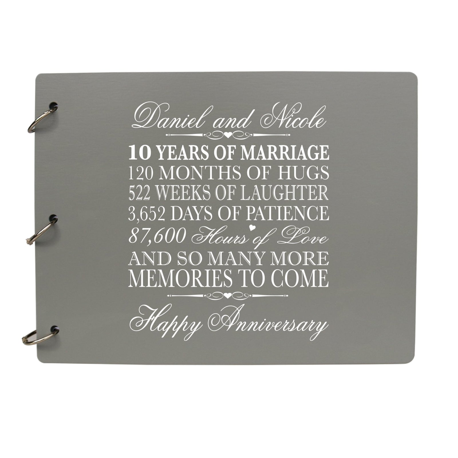 Personalized 10th Wedding Anniversary Guestbook - LifeSong Milestones