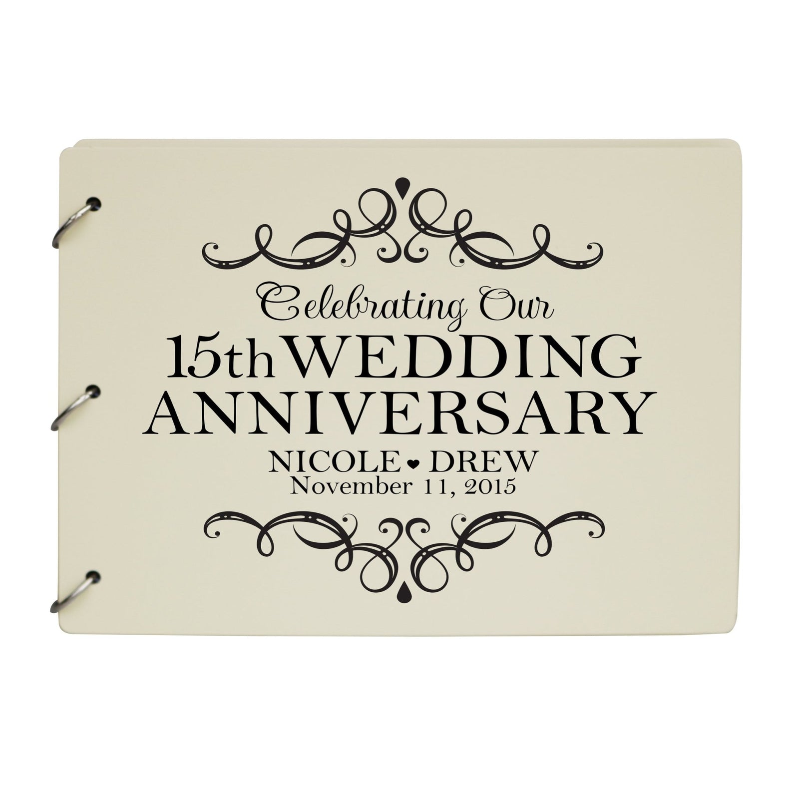 Personalized 15th Wedding Anniversary Guestbook - LifeSong Milestones