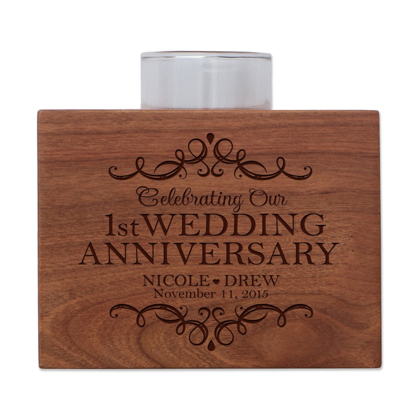 Personalized 1st Anniversary Candle Holder - Celebrating - LifeSong Milestones