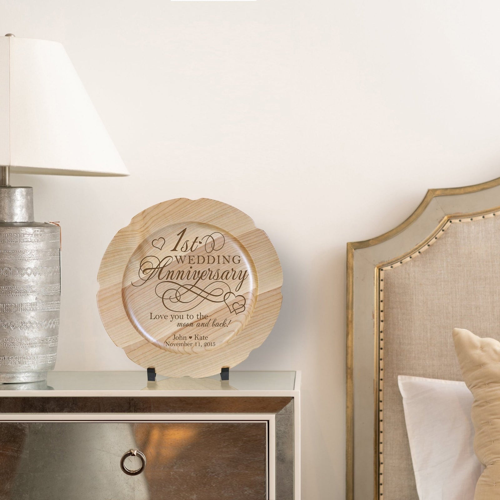 Personalized 1st Wedding Anniversary Decorative Plate - Celebrating - LifeSong Milestones