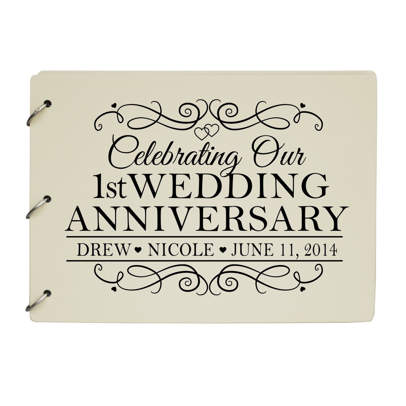 Personalized 1st Wedding Anniversary Guestbook - LifeSong Milestones