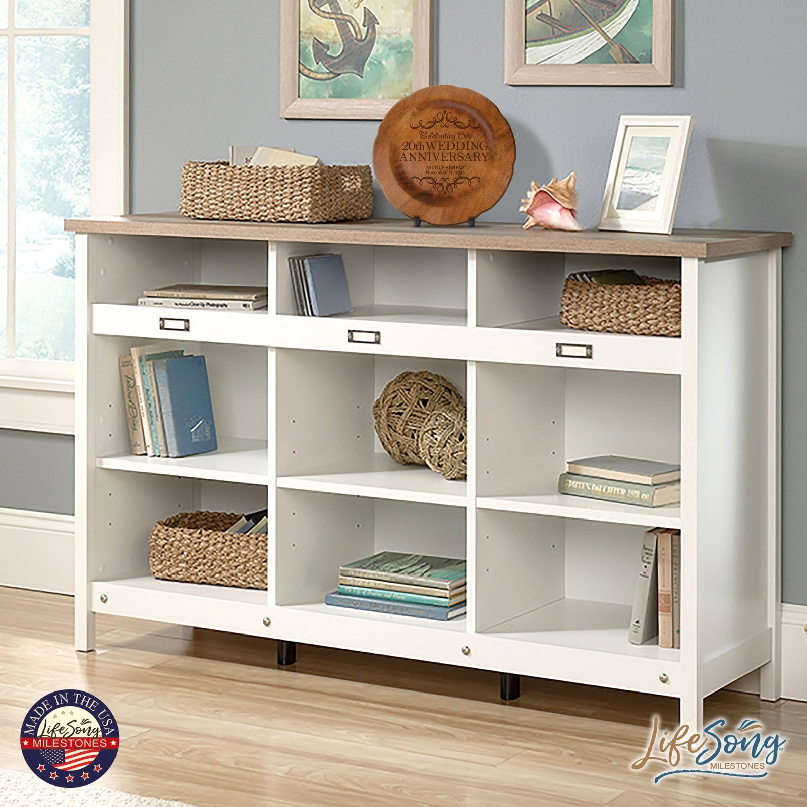 Personalized 20th Wedding Anniversary Decorative Plate - Celebrating - LifeSong Milestones