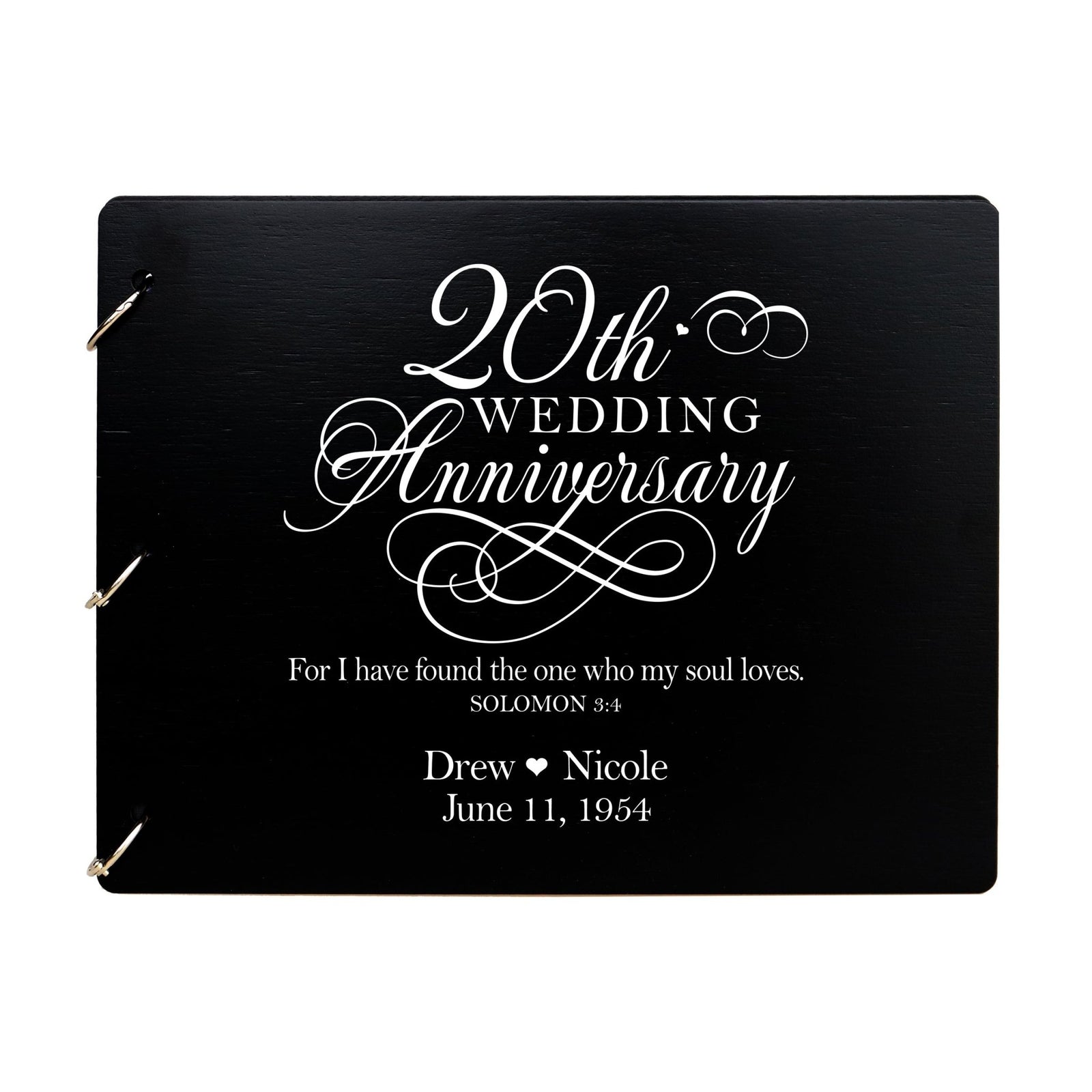 Personalized 20th Wedding Anniversary Guestbook - LifeSong Milestones