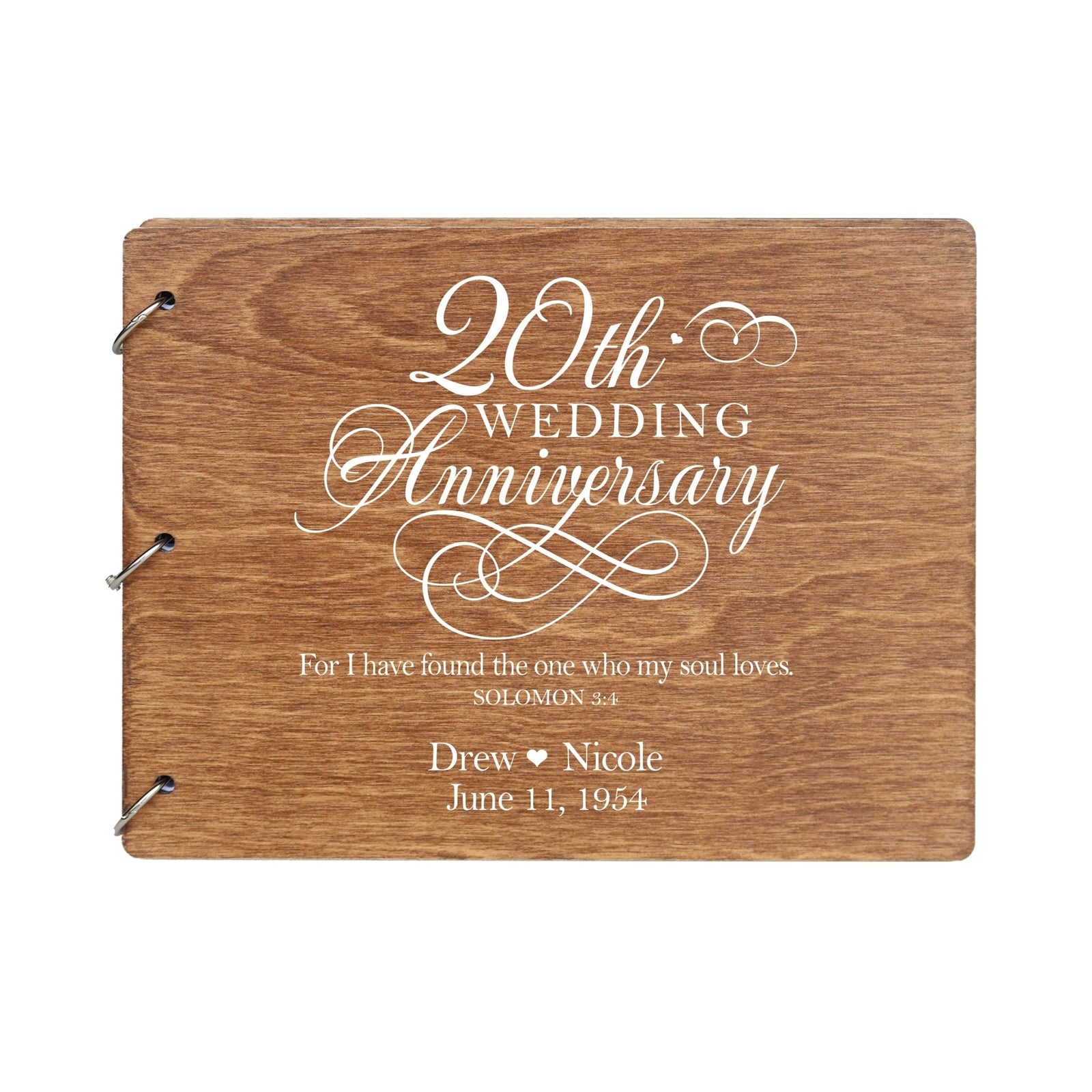 Personalized 20th Wedding Anniversary Guestbook - LifeSong Milestones
