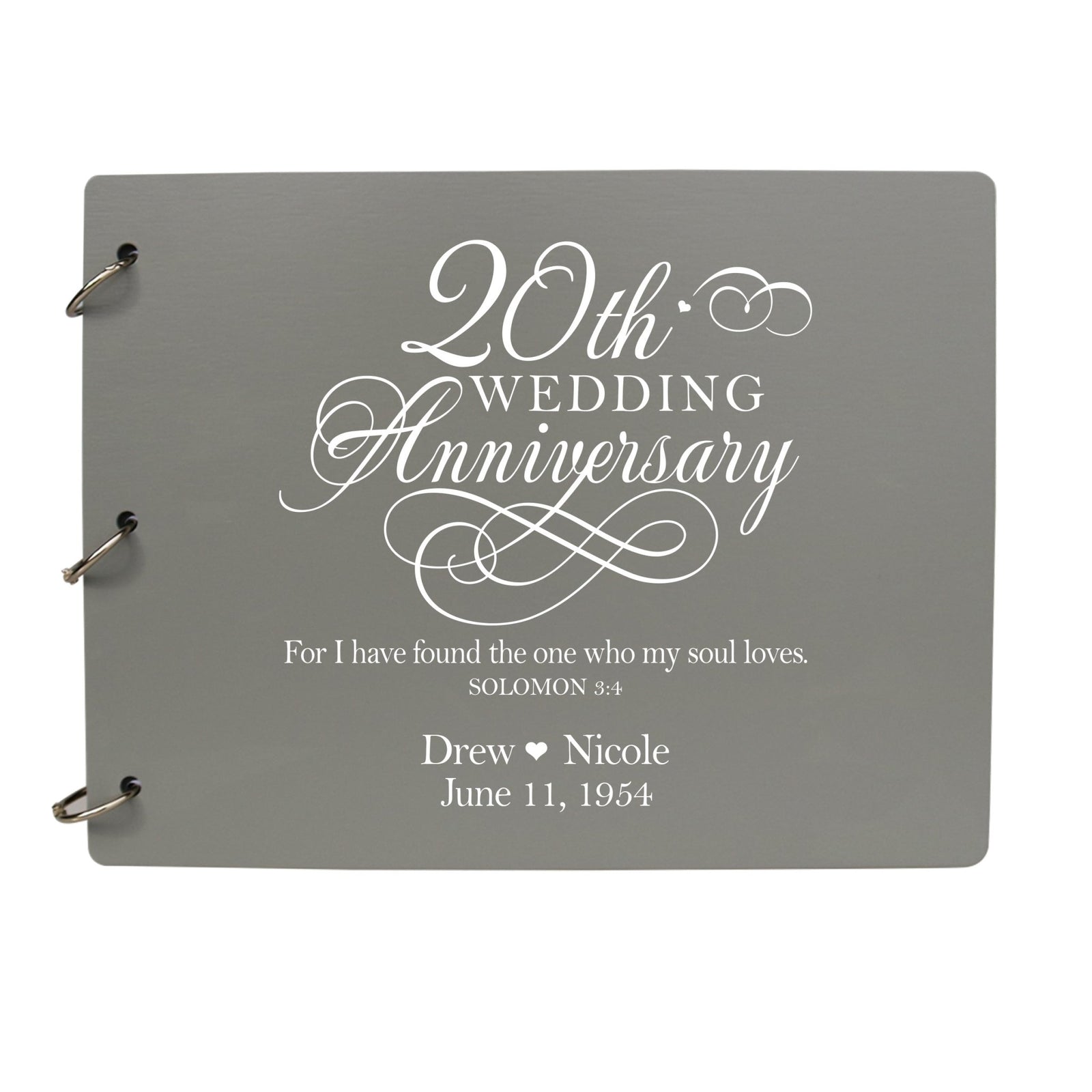Personalized 20th Wedding Anniversary Guestbook - LifeSong Milestones