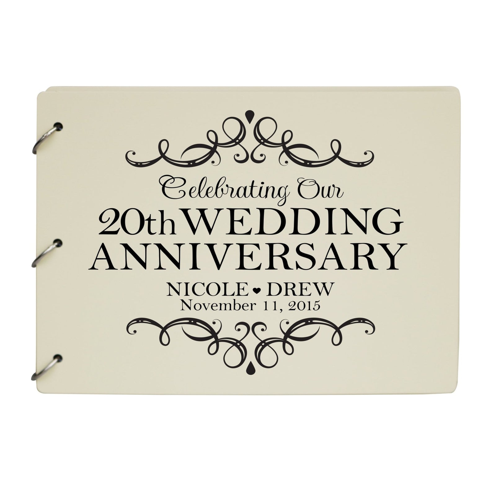 Personalized 20th Wedding Anniversary Guestbook - LifeSong Milestones