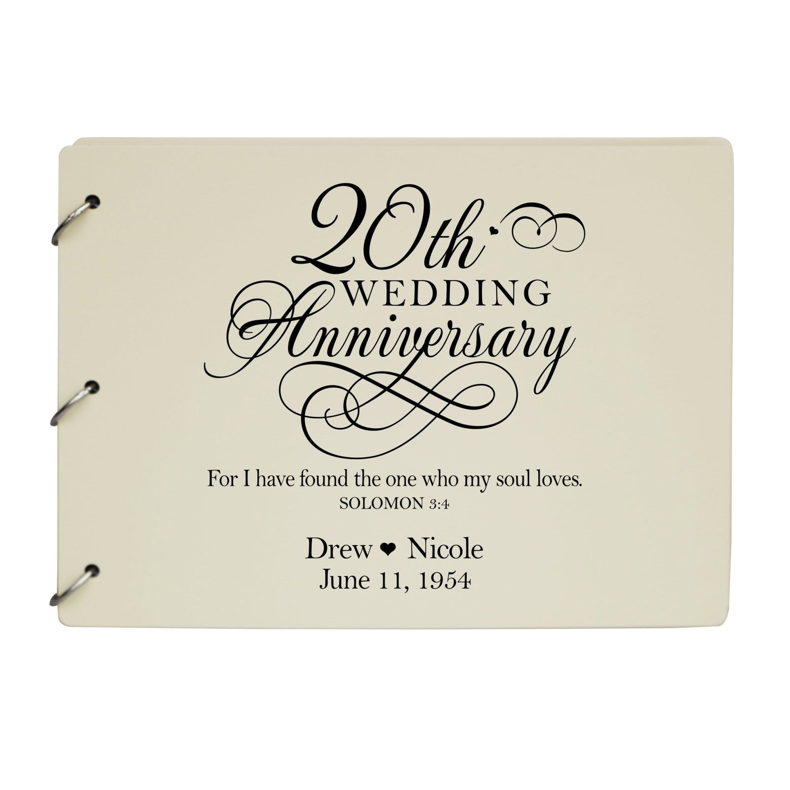 Personalized 20th Wedding Anniversary Guestbook - LifeSong Milestones