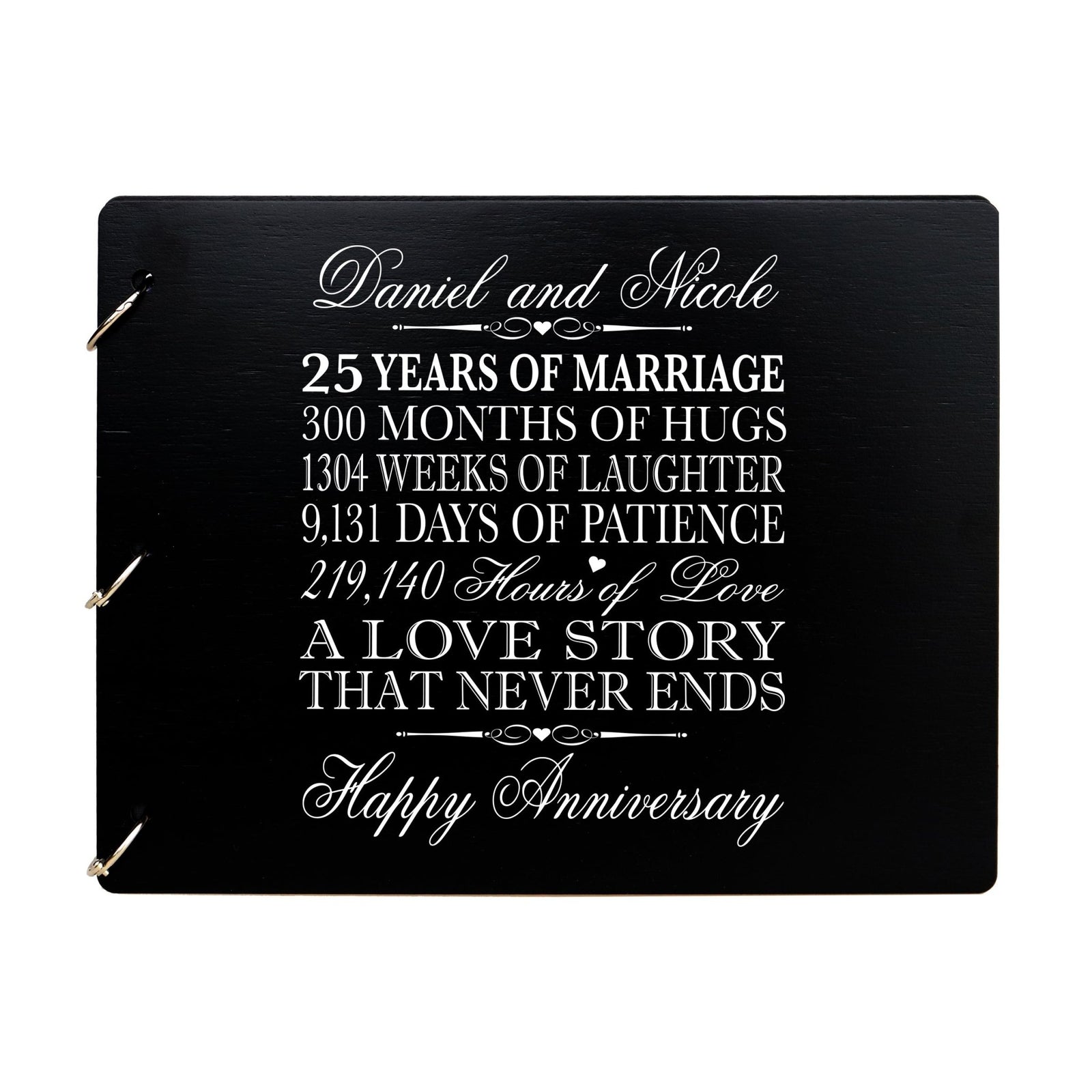 Personalized 25th Wedding Anniversary Guestbook - LifeSong Milestones
