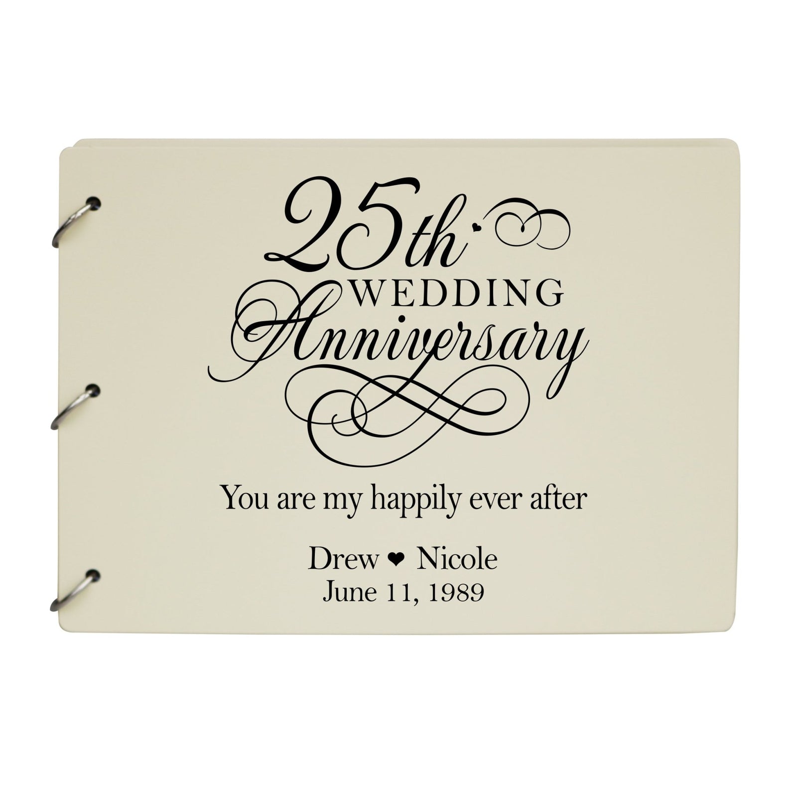 Personalized 25th Wedding Anniversary Guestbook - LifeSong Milestones