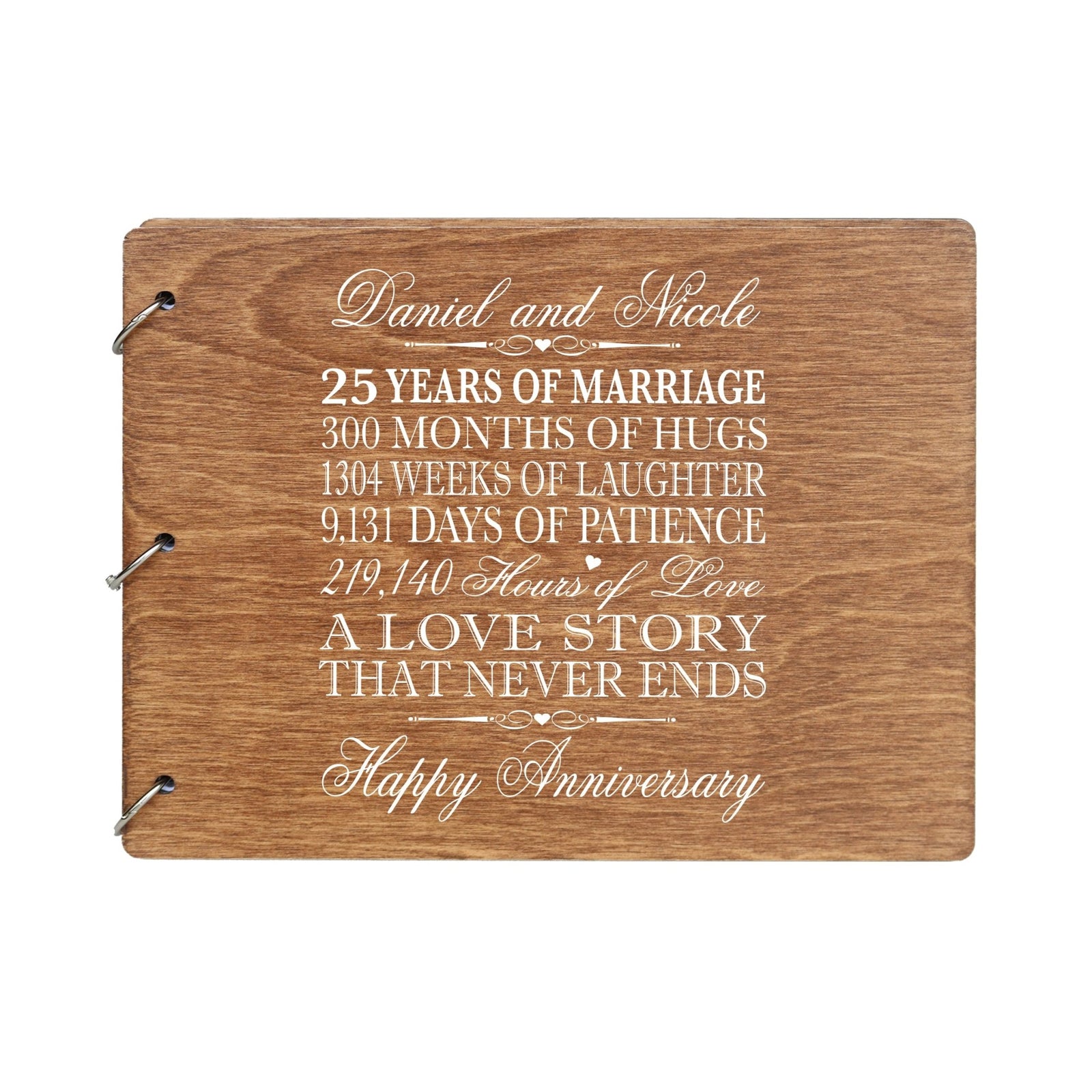 Personalized 25th Wedding Anniversary Guestbook - LifeSong Milestones