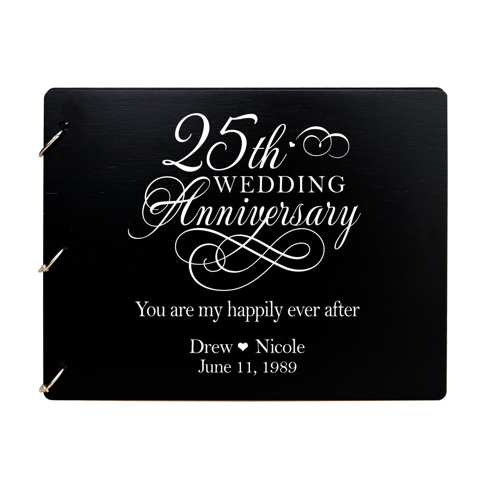 Personalized 25th Wedding Anniversary Guestbook - LifeSong Milestones