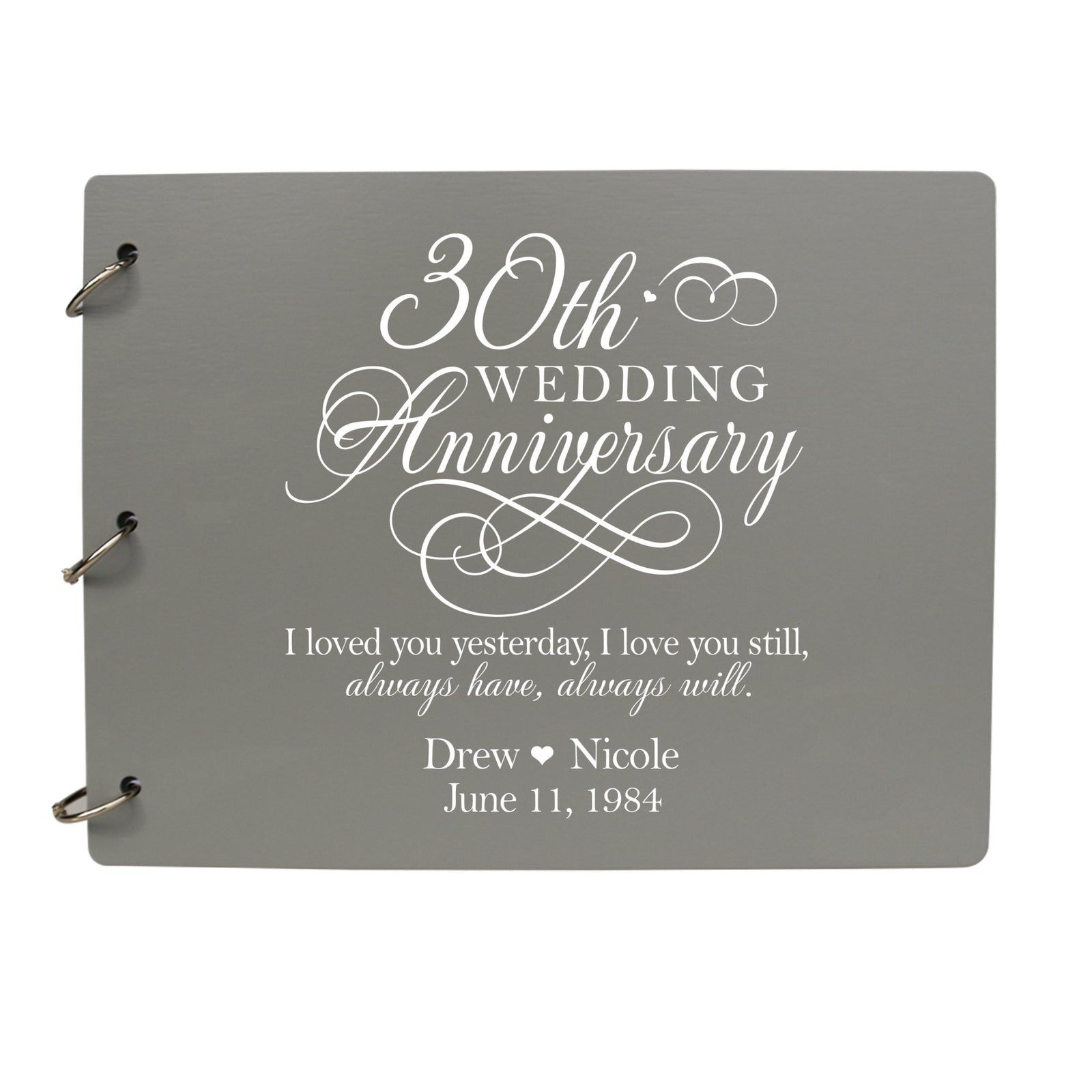 Personalized 30th Wedding Anniversary Guestbook - LifeSong Milestones