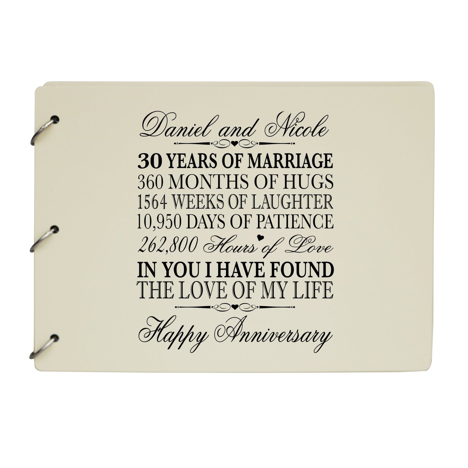 Personalized 30th Wedding Anniversary Guestbook - LifeSong Milestones