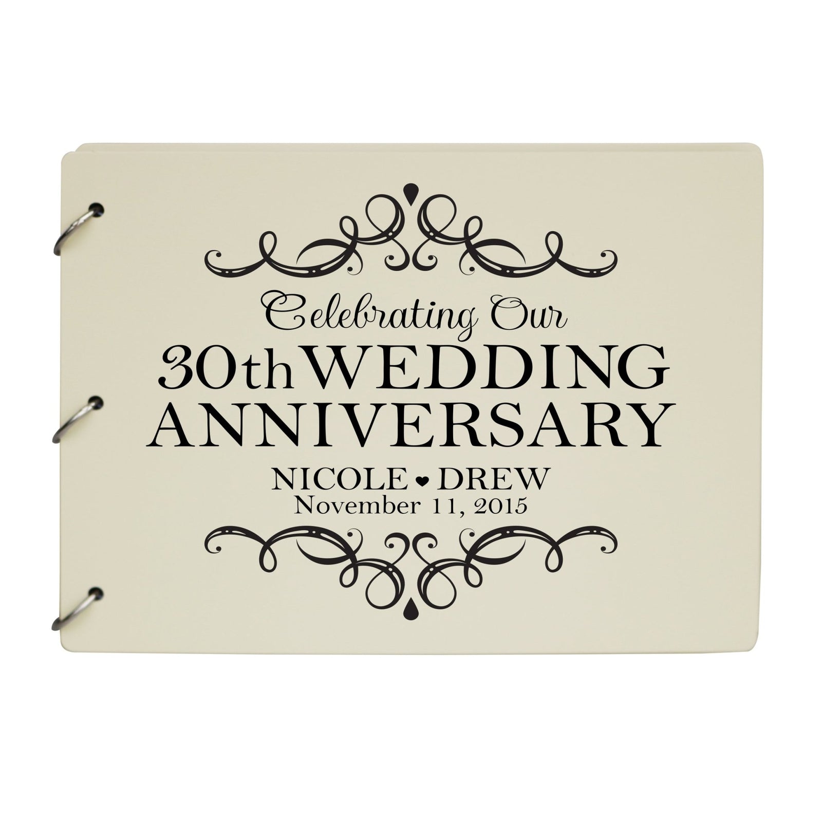 Personalized 30th Wedding Anniversary Guestbook - LifeSong Milestones