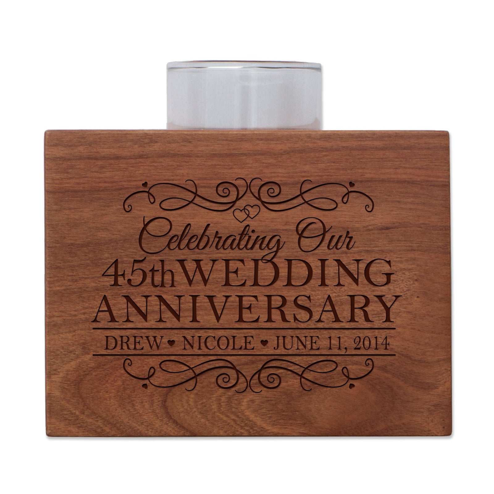Personalized 45th Anniversary Candle Holder - Celebrating - LifeSong Milestones