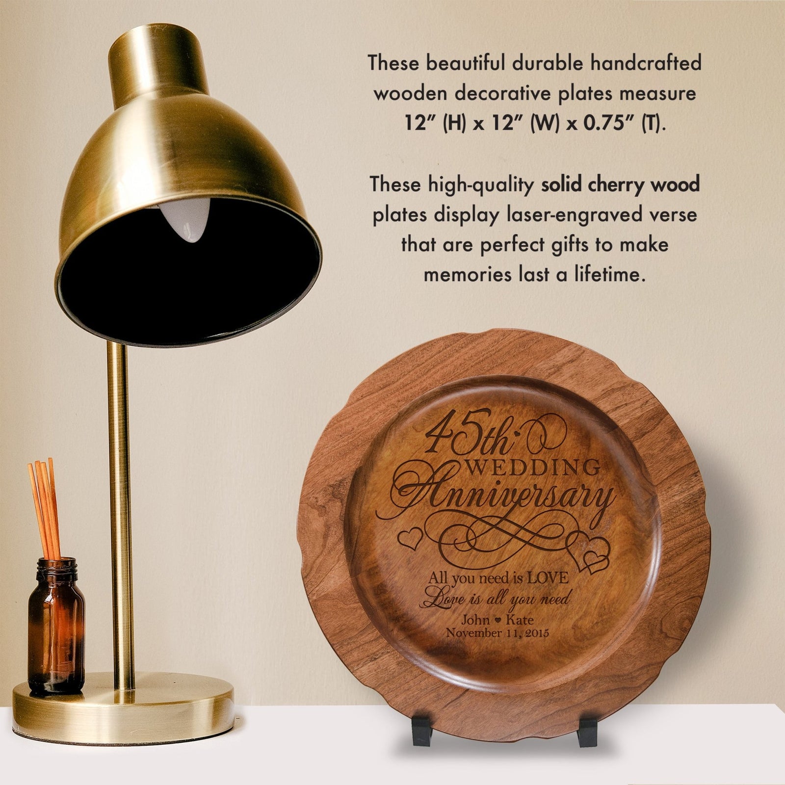 Personalized 45th Wedding Anniversary Decorative Plate - Celebrating - LifeSong Milestones