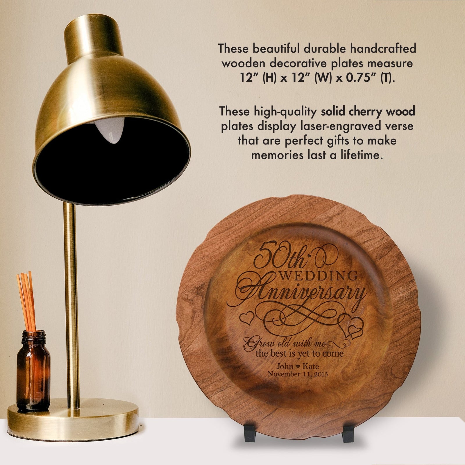 Personalized 50th Wedding Anniversary Decorative Plate - Celebrating - LifeSong Milestones