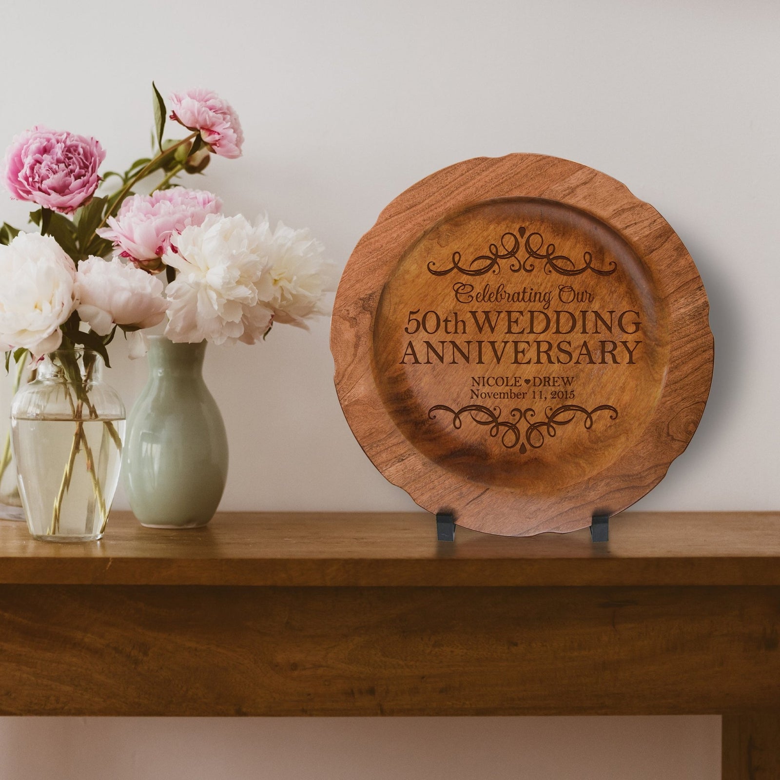 Personalized 50th Wedding Anniversary Decorative Plate - Celebrating - LifeSong Milestones