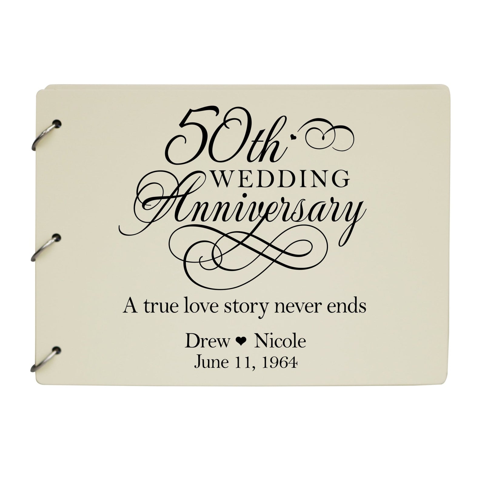 Personalized 50th Wedding Anniversary Guestbook - LifeSong Milestones