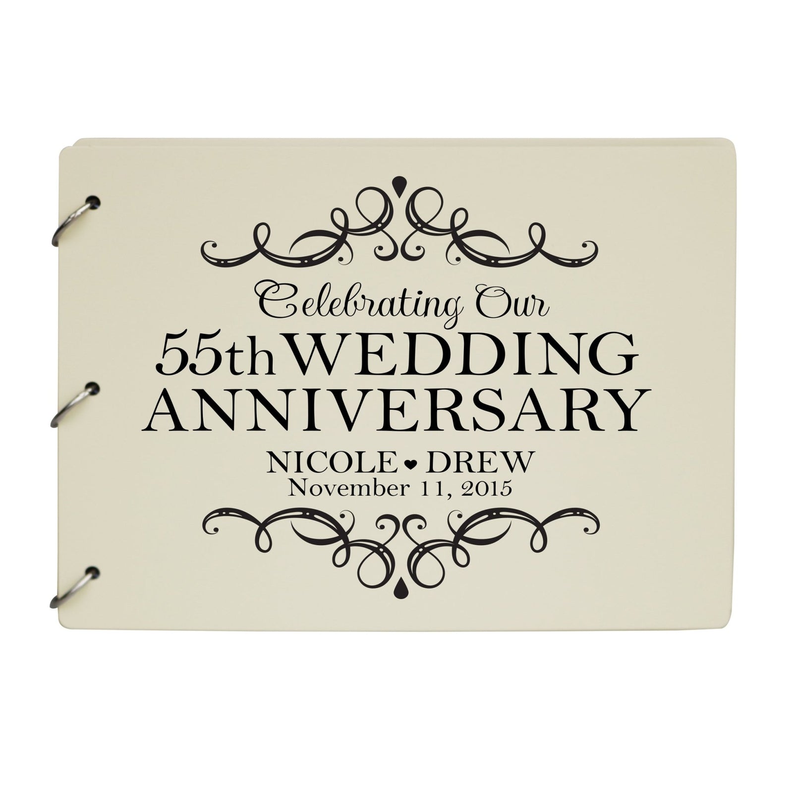 Personalized 55th Wedding Anniversary Guestbook - LifeSong Milestones