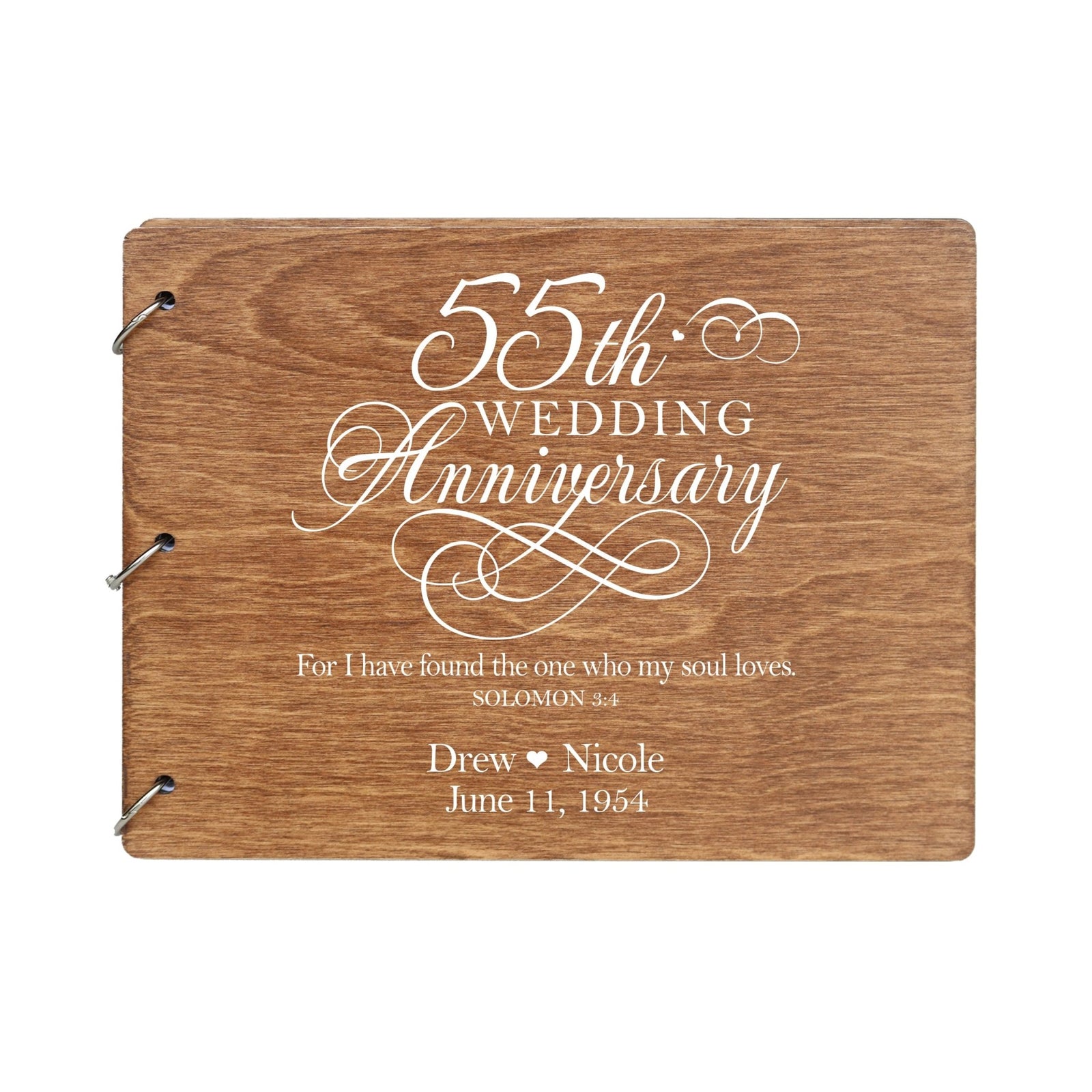 Personalized 55th Wedding Anniversary Guestbook - LifeSong Milestones